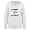 Thumbnail image for  ENZA Womens White V Notch Raw Edge Fleece Hoodie