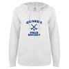 Thumbnail image for  ENZA Womens White V Notch Raw Edge Fleece Hoodie