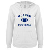 Thumbnail image for  ENZA Womens White V Notch Raw Edge Fleece Hoodie