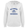 Thumbnail image for  ENZA Womens White V Notch Raw Edge Fleece Hoodie
