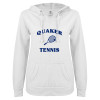 Thumbnail image for  ENZA Womens White V Notch Raw Edge Fleece Hoodie