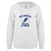Thumbnail image for  ENZA Womens White V Notch Raw Edge Fleece Hoodie