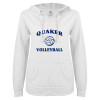 Thumbnail image for  ENZA Womens White V Notch Raw Edge Fleece Hoodie
