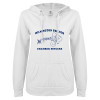 Thumbnail image for  ENZA Womens White V Notch Raw Edge Fleece Hoodie