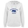 Thumbnail image for  ENZA Womens White V Notch Raw Edge Fleece Hoodie
