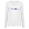 Thumbnail image for  Womens White Long Sleeve V Neck Tee
