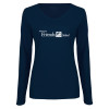 Thumbnail image for  Womens Navy Long Sleeve V Neck Tee