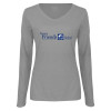 Thumbnail image for  Womens Grey Long Sleeve V Neck Tee 