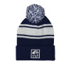 Thumbnail image for  Navy/White Two Tone Knit Pom Beanie w/Cuff