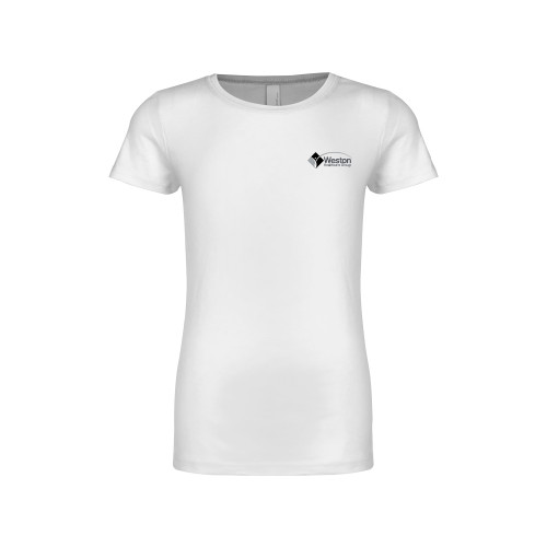 Next Level Girls White Fashion Fit T Shirt-Weston Healthcare