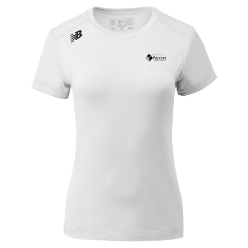 New Balance Womens White Short Sleeve Tech Tee-Weston Healthcare
