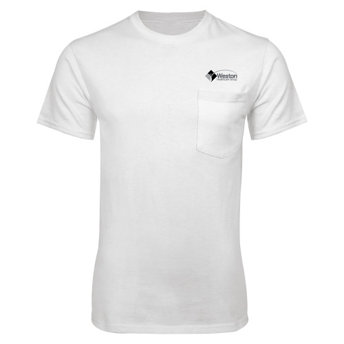 White T-Shirt w/Pocket-Weston Healthcare
