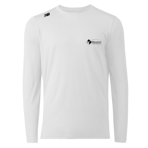 New Balance White Long Sleeve Tech Tee-Weston Healthcare