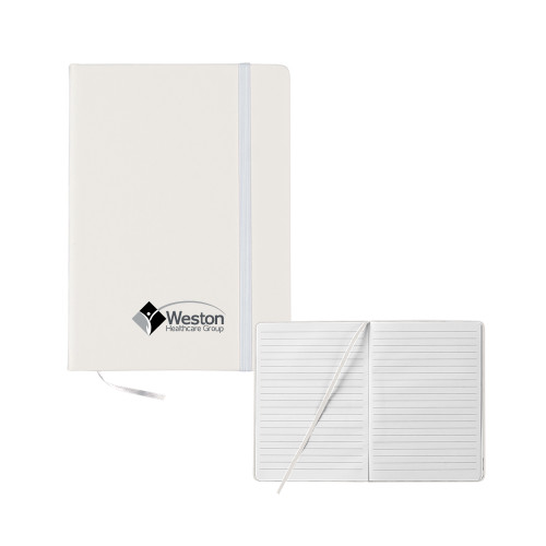 5x7 White Hard Cover Journal-Weston Healthcare