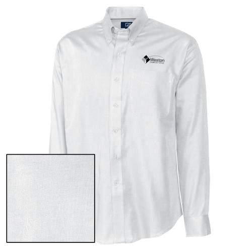 Cutter & Buck Nailshead Long Sleeve Button Down White-Weston Healthcare