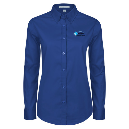 Womens Royal Twill Button Down Long Sleeve -The Weston Group