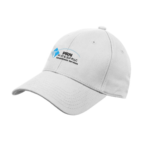 White Structured Adjustable Pro Style Hat-PRN