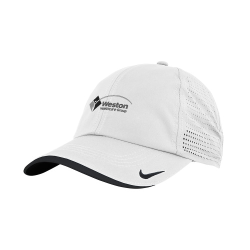 Nike White Dri Fit Perforated Hat-Weston Healthcare