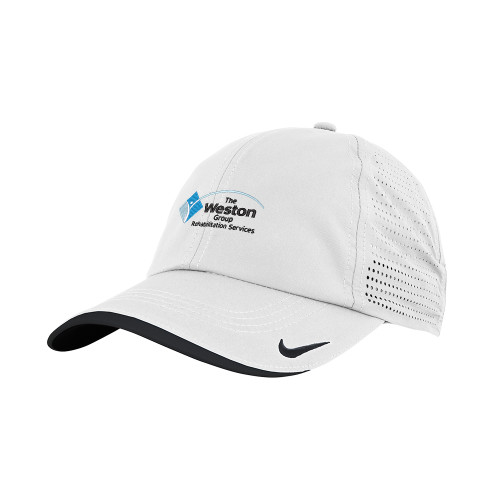 Nike White Dri Fit Perforated Hat-The Weston Group