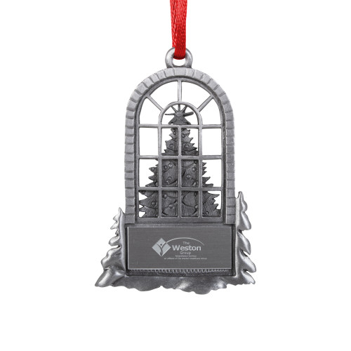 Pewter Tree in Window Ornament-The Weston Group Engraved