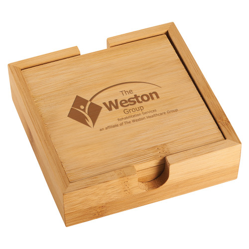 Bamboo Coaster Set-The Weston Group Engraved