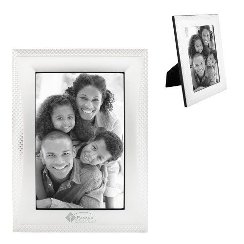 Satin Silver Metal Textured 4 x 6 Photo Frame-Paxxon Engraved