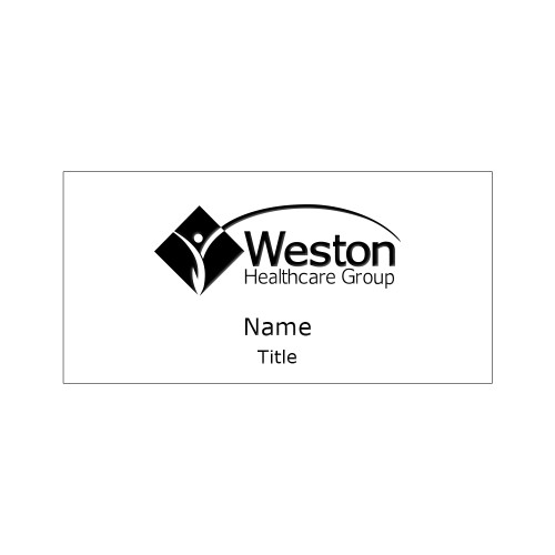 White/Black 1.5 x 3 Inch Name Badge w/Magnetic Back-