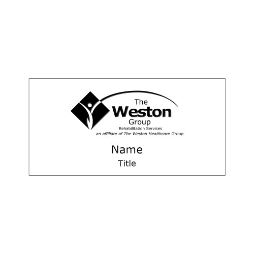 White/Black 1.5 x 3 Inch Name Badge w/Magnetic Back-
