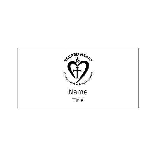 White/Black 1.5 x 3 Inch Name Badge w/Magnetic Back-