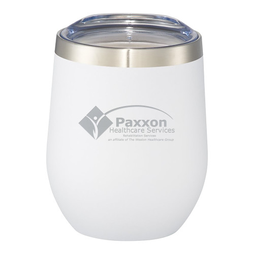 Corzo Vacuum Insulated White Cup 12oz-Paxxon Engraved