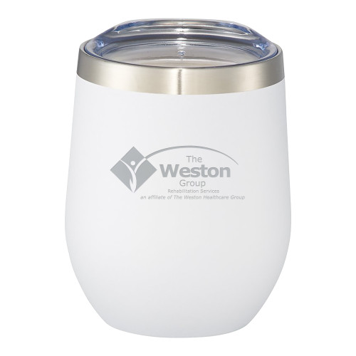 Corzo Vacuum Insulated White Cup 12oz-The Weston Group Engraved