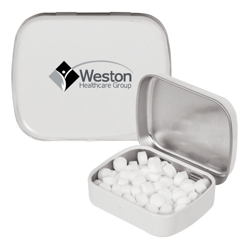 White Rectangular Peppermint Tin-Weston Healthcare