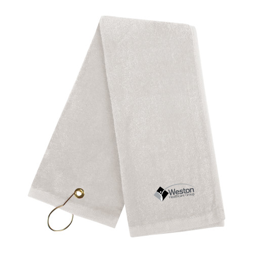 White Golf Towel-Weston Healthcare