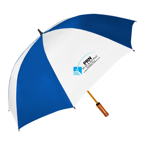 64 Inch Royal/White Umbrella-PRN