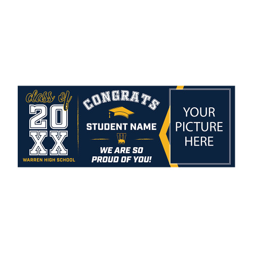  Personalized 3 x 8 Graduation Banner - Congrats Personalized Banner