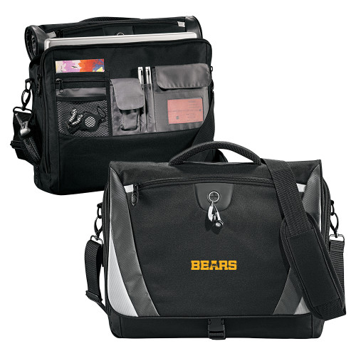  Black/Grey Slope Computer Messenger Bag - Bears Logo