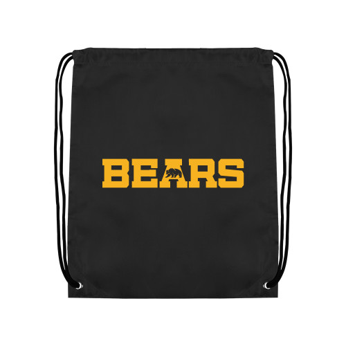  Black Drawstring Backpack - Bears Logo