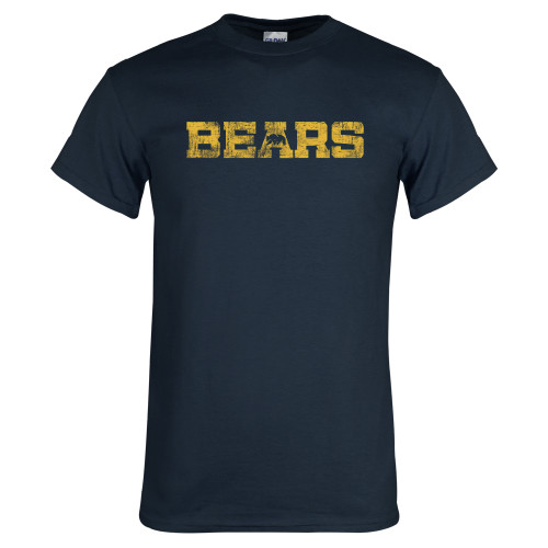  Navy T Shirt - Bears Logo Distressed