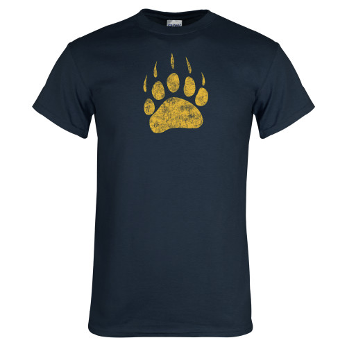  Navy T Shirt - Bear Paw Distressed