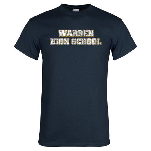  Navy T Shirt - Warren High School Distressed