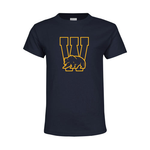  Youth Navy T Shirt - W Logo with Bear