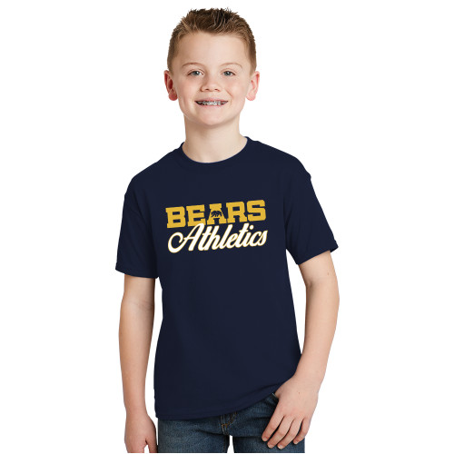  Youth Navy T Shirt - Bears Athletics Script