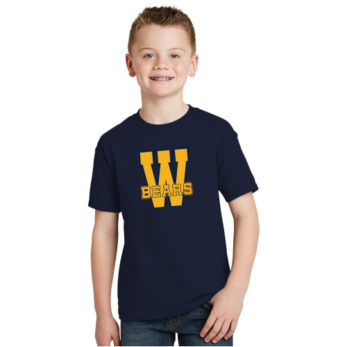  Youth Navy T Shirt - W Bears
