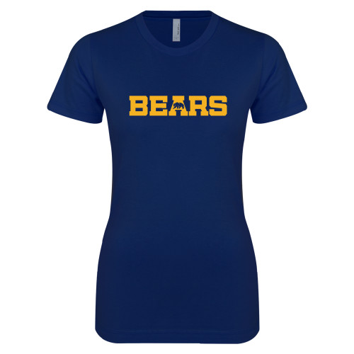  Next Level Womens Navy Boyfriend Tee - Bears Logo