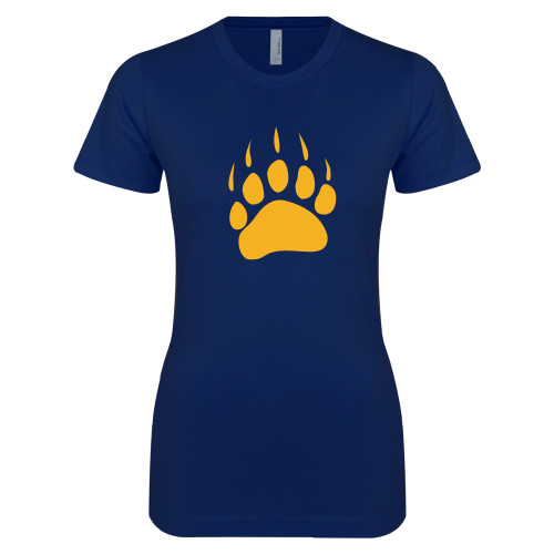  Next Level Womens Navy Boyfriend Tee - Bear Paw