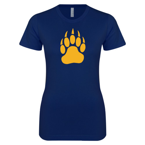  Next Level Womens Navy Boyfriend Tee - Paw