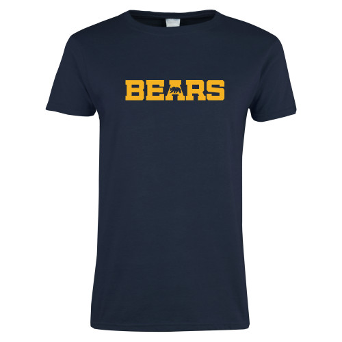  Womens Short Sleeve Navy Tee - Bears Logo