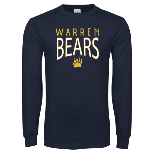  Navy Long Sleeve T-Shirt - Warren Bears with Bear Paw