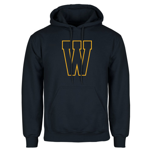  Navy Fleece Hoodie - W Logo