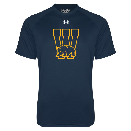  Under Armour Navy Tech Tee - W Logo with Bear